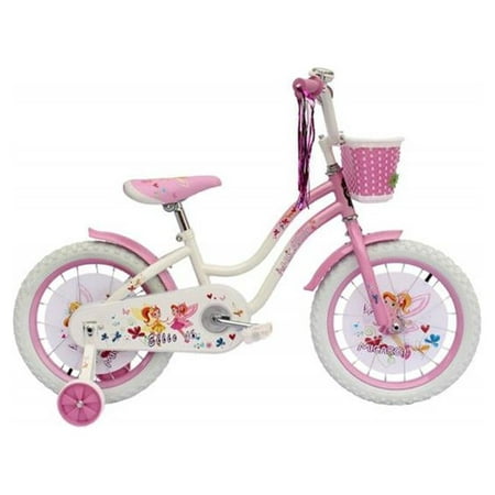 Micargi ELLIE-G-16-WHI-PK 16 in. Girls Bicycle, 44, White and Pink