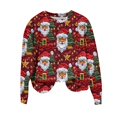 thumbnail image 2 of Pstuikys Cardigans à Capuche Surdimensionnés pour Femmes, Mode Femmes Décontracté Manches Longues Imprimé Col Rond T-Shirt Ample, Hauts Blouse, 2 of 4
