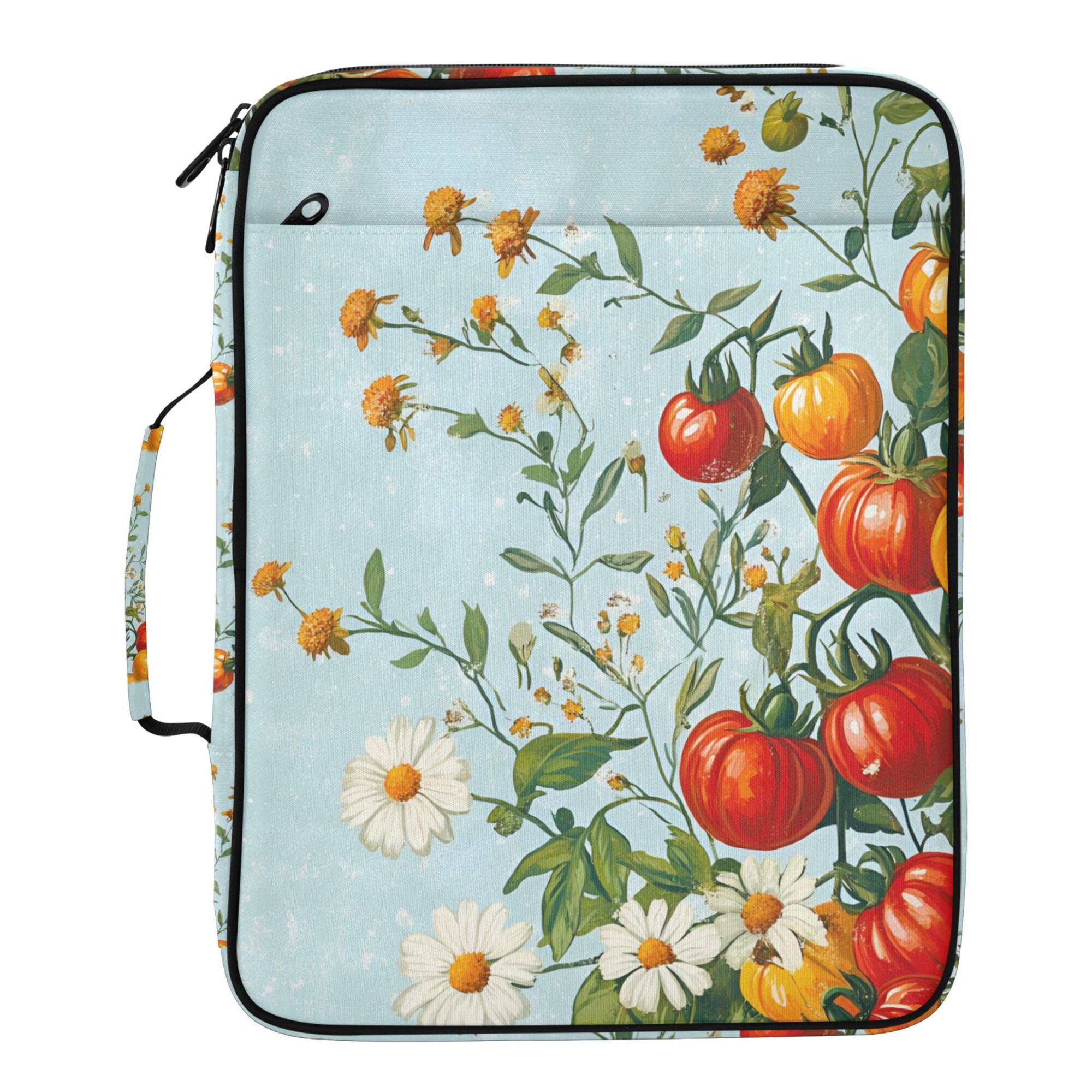 FORMRS Accordion File Folder A4 Size 7-Pocket Expanding Document Organizer Bag with 3 Ring Binder, Colorful Tomatoes