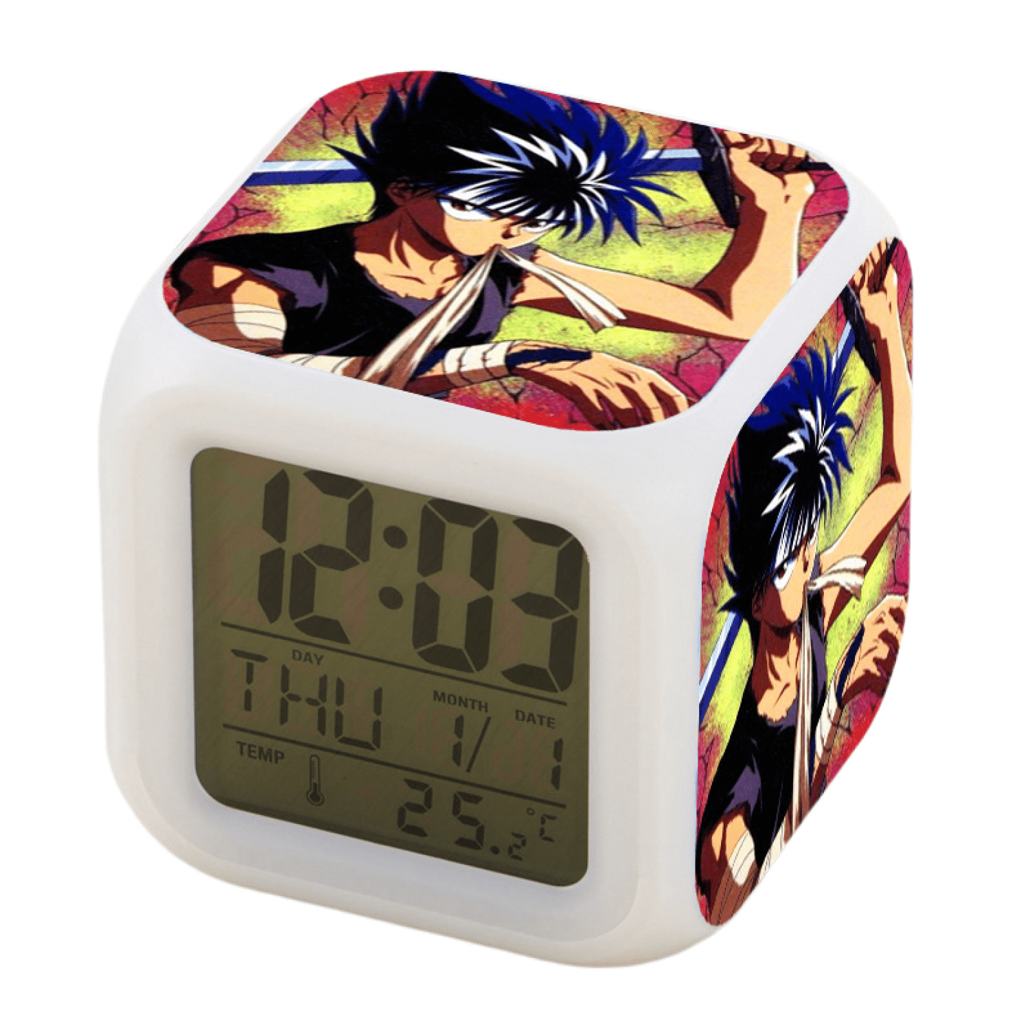 Anime Alarm Clock for Kids Room, LED Digital Bedroom Alarm Clock Easy