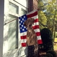 thumbnail image 2 of Chocolate Labrador Patriotic House Flag, 2 of 4