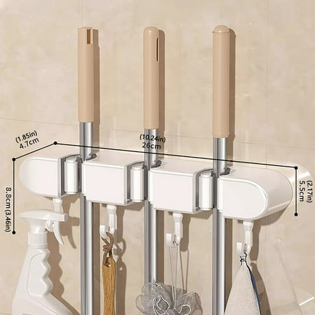 

Adhesive Hooks Wall Hanging Mop Clip Wall Hanging Without Punching Mop Hook Fixing Frame Bathroom Door Rear Storage Rack Artifact Deals