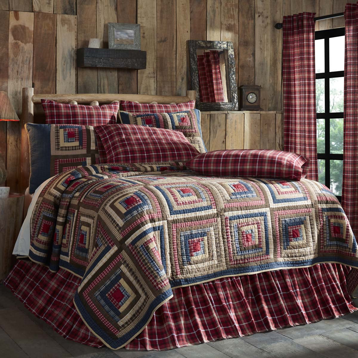 Navy Blue Rustic Bedding Harvey Cabin Cotton PreWashed Patchwork