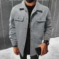 thumbnail image 2 of Admvng Shacket for Men Button Down Collar Chest Pockets Long Sleeve Casual Workwear Coat, 2 of 7