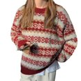 thumbnail image 1 of WEAIXIMIUNG Chandail Imprimé pour Femmes, Chandail Western Aztèque, Col Rond, Vêtements Vintage Féeriques, 1 of 9