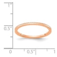 thumbnail image 4 of Solid 14K Rose Gold 1.2mm Criss-Cross Pattern Stackable Band Thin Wedding Anniversary Ring Size 8.5, 4 of 5