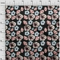 thumbnail image 2 of oneOone Cotton Poplin Black Fabric Flower Watercolor Sewing Craft Projects Fabric Prints By Yard 42 Inch Wide, 2 of 4