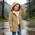 thumbnail image 6 of Mifsaly Girls Windbreaker Jacket Waterproof Drawstring Waist Trench Coats Casual Outerwear Fall Outerwear with Pockets, 6 of 8