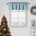 thumbnail image 7 of Bohogeo Buffalo Plaid Kitchen Valance Curtains,Check Farmhouse Rod Pocket Green Valance for Window Treatment, Teal/White,55" x 15", 7 of 7