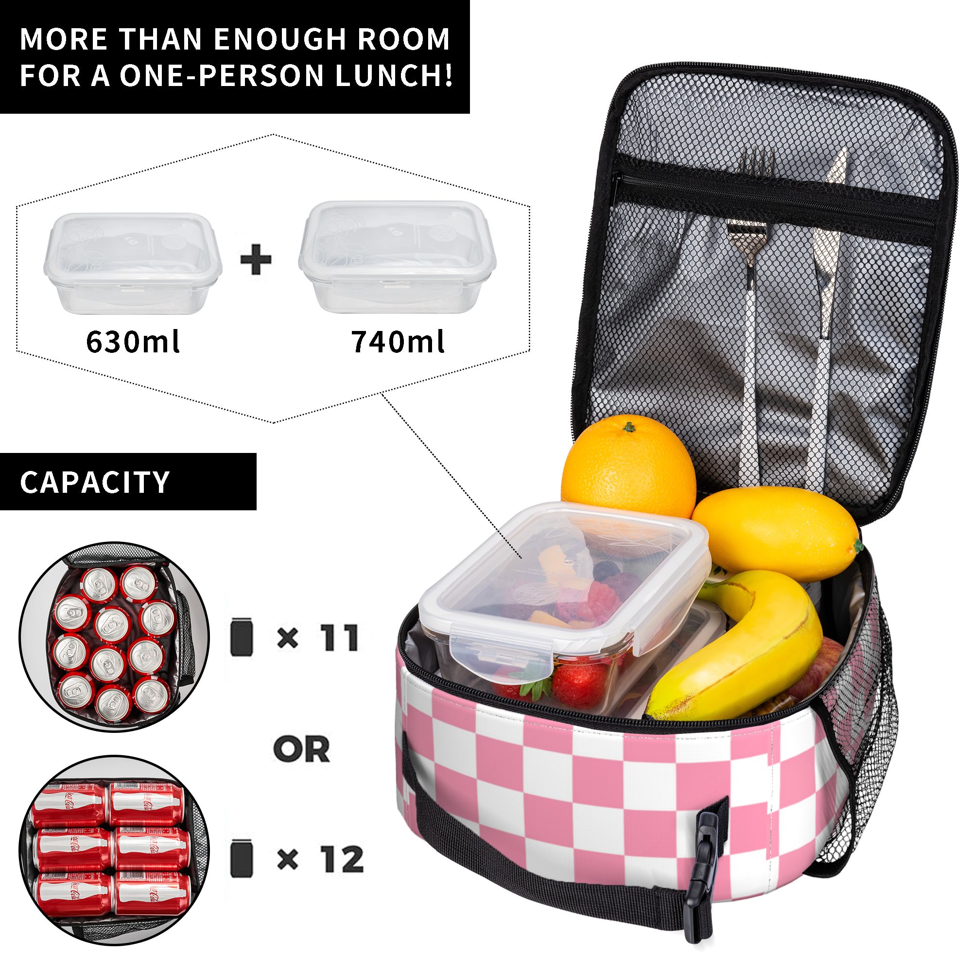 Checkered Flag Racing Insulated Lunch Snack Tote Lunch Box