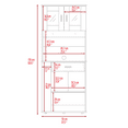 thumbnail image 6 of Nmkwnr Double Door Kitchen Cabinet with 1 Drawer and 2 Shelves and 3 Side Shelves, White, 6 of 7