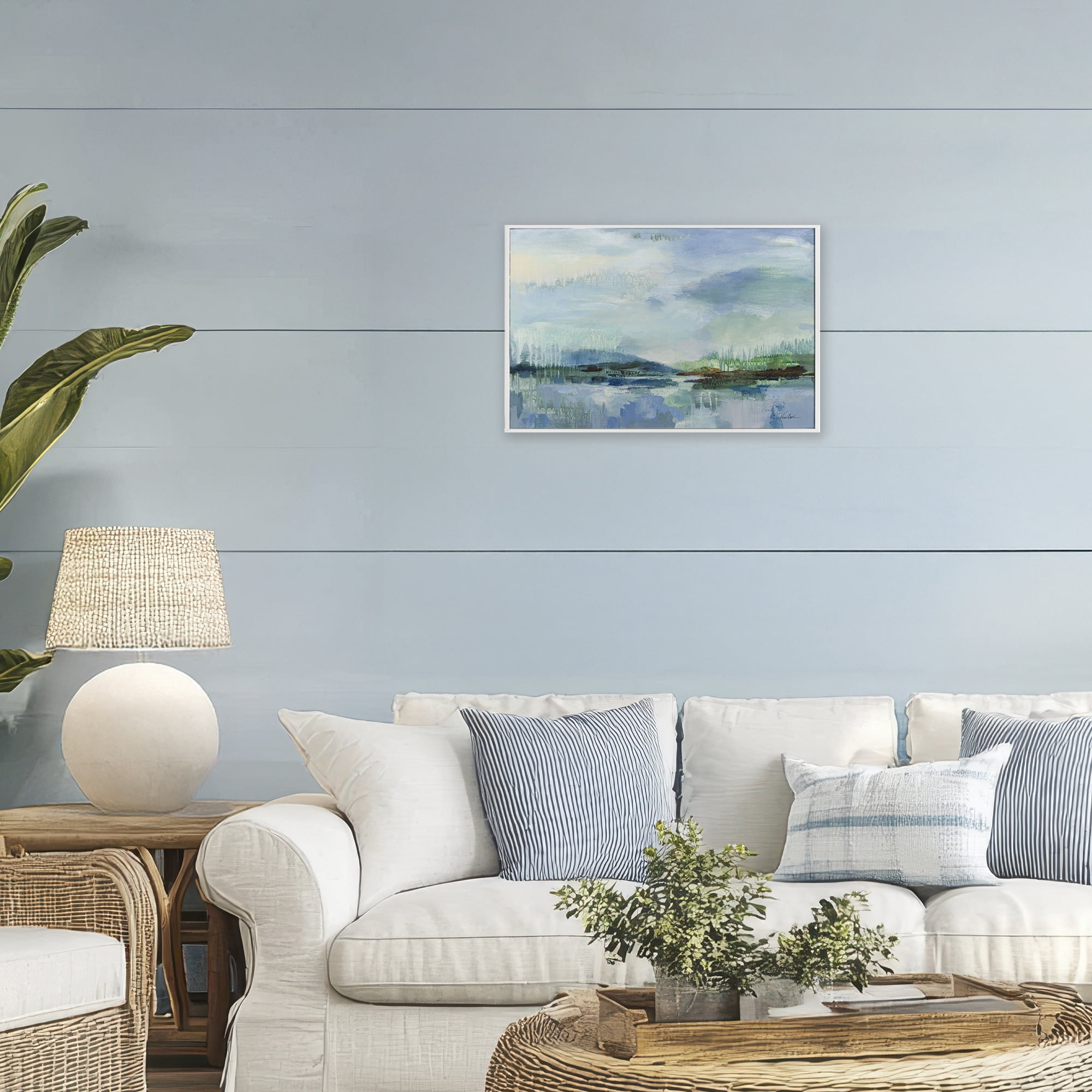 Stupell Industries Rain Over The Lagoon White Framed Giclee Art, design by Silvia Vassileva
