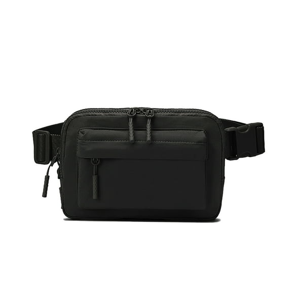 Doyogi Fanny Packs for Women,Belt Bag with 4 Zipper Pockets,Waterproof Crossbody Bag,Fashion Waist Packs with Adjustable Long Strap for Workout/Running/Yoga/Shopping/Hiking,Black