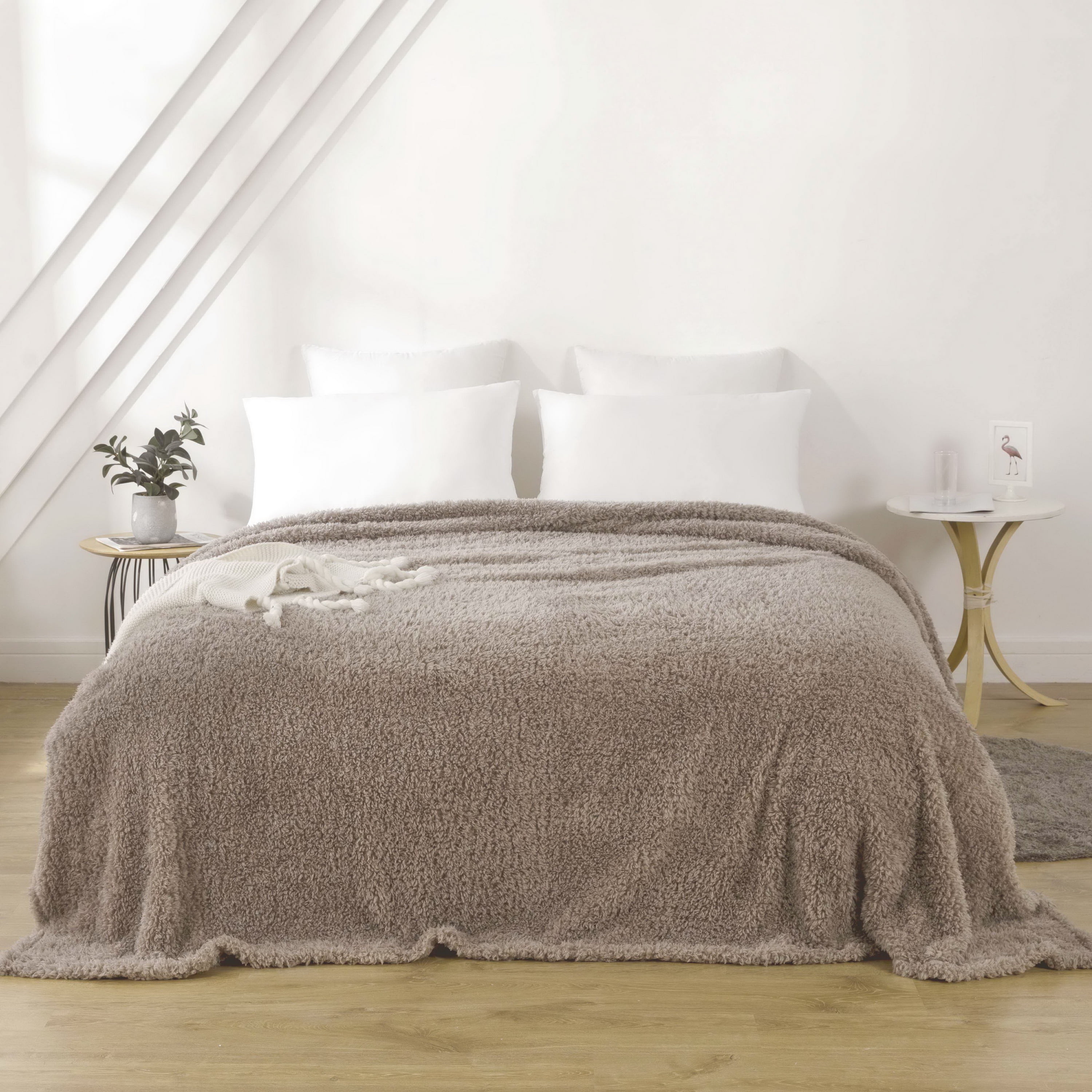 Big Soft Boho Blanket Fleece Throw Blanket for Bed Blue White Cute Dinosaur Leaves Ultra-Soft Blanket 80x60 
