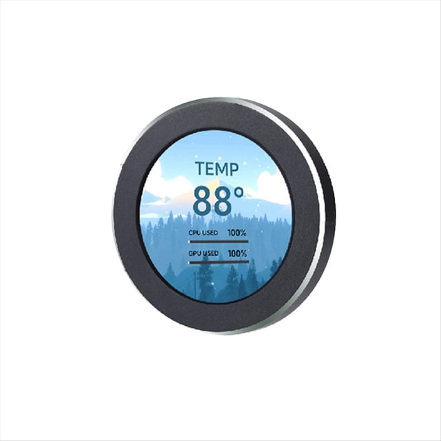 2.1 Inch IPS USB Water-Cooled Screen 480x480 Secondary Display CPU GPU RAM HDD Monitor 360 Rotation for Computer Black,1 * USB Water-Cooled Screen,Black