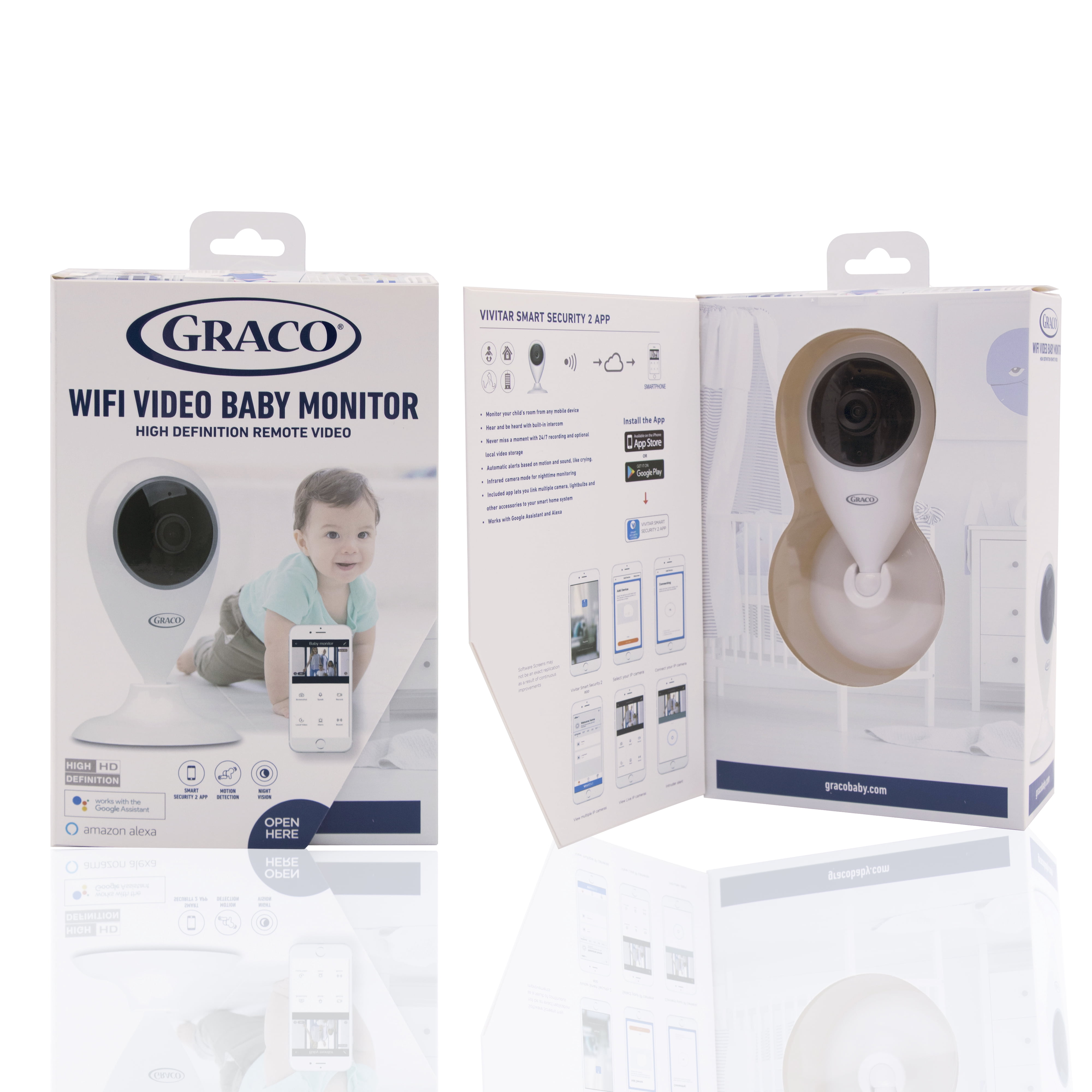 Graco WiFi Baby Monitor W/Night Vision, Motion Detection and 2Way audio