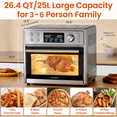 thumbnail image 3 of (Remis à Neuf par le Fabricant) Comfee' CO-F25A1 25L Friteuse à Air Chaud 12-en-1 Four Grille-Pain Combo avec Rôtissoire, 6 Tranches Toast 12 Pieds Pizza, Double Couche, Convection de Comptoir, 3 of 5