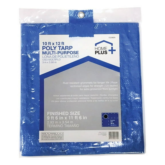 Home Plus 10 ft. x 12 ft. Light Duty Polyethylene Tarp Blue