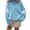 Light Blue, variant on Annhoo Plus Size Sweatshirts for Women Striped Long Sleeve Crew Neck Tops Fashion Loose Casual Thermal Gym Workout Pullover