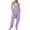 Purple, variant on jsaierl Rompers for Women Summer, Fashion Women Casual Cold Shoulder Jumpsuit Solid Suspender Jumpsuits Wide Pocket Leg Pant