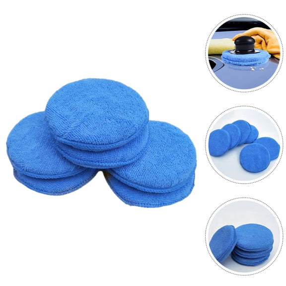 MEIBUTYUP Car Wax Applicator Pads Blue Microfiber for Polishing and Cleaning 6Pcs