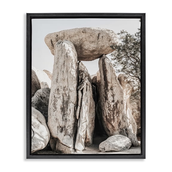 Stupell Industries Rustic Lodge Balanced Rock Formation Black Floating Frame Canvas Art, 17 x 21, by Incado