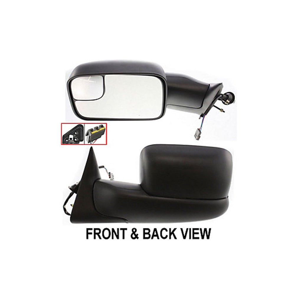 Replacement Driver Side Black Power Mirror For Dodge Ram 3500 Ram 2500