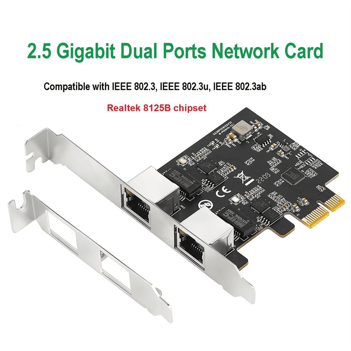 InLine Dual Gigabit Network Card, 1x RJ45 2.5GBit/s, PCIe X1, Incl. Low Profile Bracket: Beste - View #7