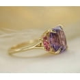 thumbnail image 3 of Natural Amethyst & Tourmaline Gemstone Ring Emerald Cut Amethyst 925 Sterling Silver Wedding Ring February Birthstone Anniversary Ring Gift., 3 of 3