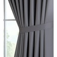 thumbnail image 2 of DecoSource - 2 Wall-to-Wall Blackout Grommet Curtains Panels - 108 Inch Long with Tiebacks - Total Size 216 Inch Wide 108 Each Panel - Solid Thermal Insulated 108" x 108", Light Grey, 2 of 5