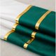 thumbnail image 4 of Juego de 2 fundas de almohada decorativas de terciopelo, parches blancos y verdes oscuros con fundas de almohada de cuero dorado, cojín de 18 × 18 pulgadas, 4 of 5
