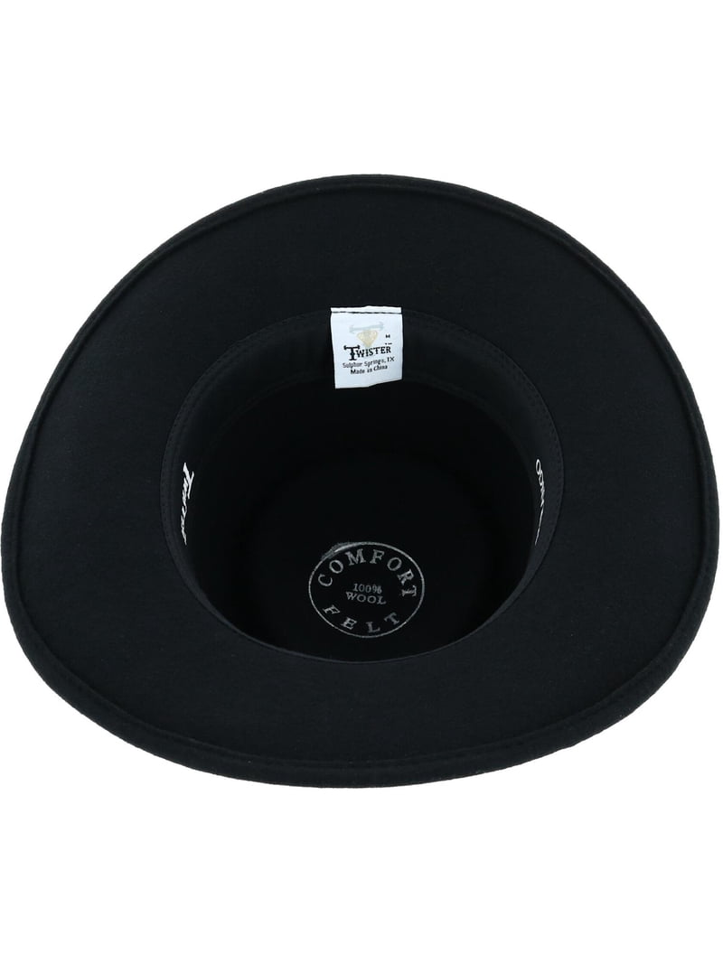 Twister Men's Dakota Crushable Black Felt Cowboy Hat 7211201
