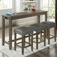 thumbnail image 4 of Furniture of America Sabana Wood 4-Piece Counter Height Dining Set in Gray, 4 of 7