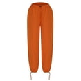 thumbnail image 5 of FAIWAD Women's Lantern Pants Drawstring Cinch Bottom Trousers Cropped Wide Leg Elastic Waist Pants with Pocket (X-Large, Orange), 5 of 7