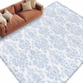 thumbnail image 2 of 6'x9' Area Rugs, Blue Boho Floral Indoor Outdoor Area Rug for Living Room Bedroom, Farmhouse Middle Century Flowers Washable Bathroom Rugs Kitchen Floor Carpet Mats Home Decor Aesthetic, 2 of 8