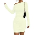 thumbnail image 2 of Women'S Off-The-Shoulder Long-Sleeved Ruffled Bodycon Cocktail Mini Dress XL, 2 of 10
