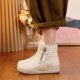 thumbnail image 4 of Zapatos de mujer acolchados de algodón, botas de nieve de piel de suela gruesa con forro polar de invierno, zapatos casuales antideslizantes gruesos y cálidos, 4 of 6