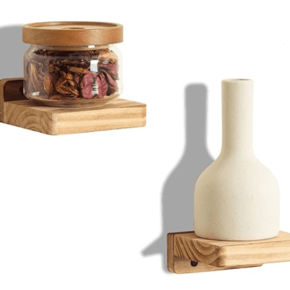 Freezing point Small Floating Shelf for Wall Set of 2 Natural Wood 4Inch Mini Wall Shelves D r Plant Display Collectibles Mounted Kitchen Bathroom Bedroom Corner D rative Storage Tiny Stand