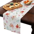 thumbnail image 2 of Table Runner Dresser Scarves 48 Inch Long, Garden Watercolor Blossom Flower Linen Dining Table Runners Botanical Leaves Floral Texture Tabletop Scarf for Wedding Holiday Party Kitchen, 2 of 9