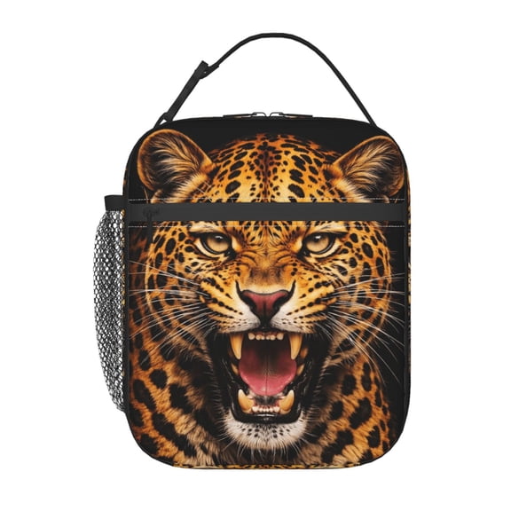 Leopard Lunch Bag Reusable Thermal Lunch Tote with Handle for Women and Men