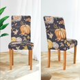 thumbnail image 5 of Fall Orange Pumpkins Thanksgiving Day Dining Chair Covers Set of 4 Stretch Chair Cover Removable Chair Slipcover Washable Dining Chair Seat Cover for Dining Room Kitchen Wedding Party Decor, 5 of 6