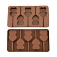 thumbnail image 3 of HomeLife 5 Grid Double Heart Shaped Silicone Non Stick Lolly Chocolate Cookie Candy Mold, 3 of 13