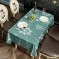 thumbnail image 2 of Turquoise Christmas Snowflake Pattern Rectangle Tablecloth 60"x102",Waterproof Polyester Rectangle Table Cloth, Wipeable Spillproof Polyester Tablecloth for Dining, Camping, Indoor and Outdoor, 2 of 6