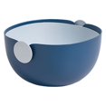 thumbnail image 1 of Double Drain Basket Plastic Fruits Washing Strainer Container Hotel Cafe Kitchen Draining Colander with Handle Reusable Blue, 1 of 8