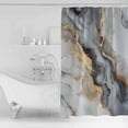 thumbnail image 4 of Gray Ombre Marble Shower Curtains for Bathroom Waterproof Fabric Bath Curtains Decor Bath Tub Curtain Abstract Art Contemporary Decorative Shower Curtain Sets with 12 Hooks, 72x72 Inch, 4 of 6