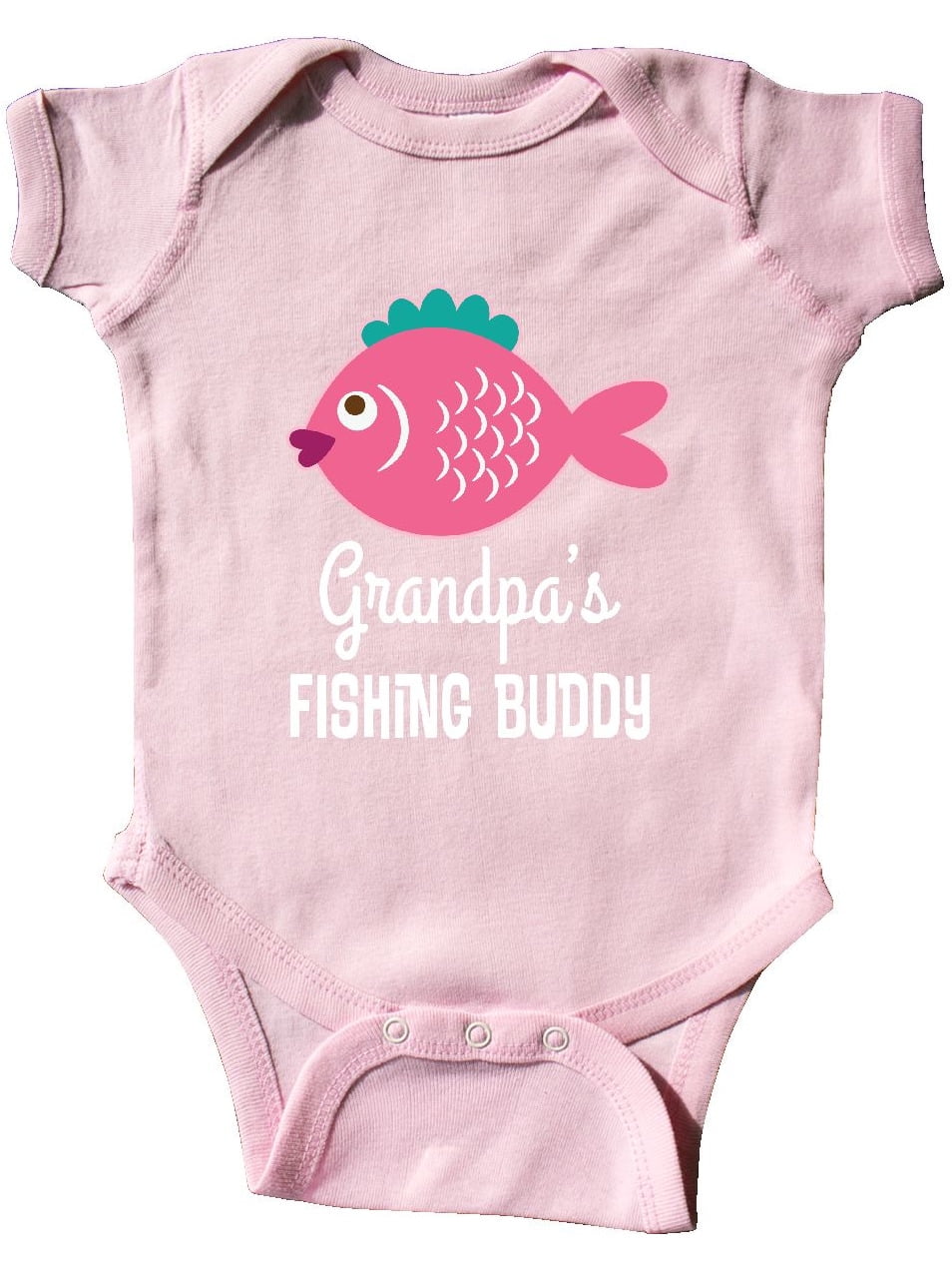 Blue Long Sleeve Creeper inktastic Grandpas Fishing Buddy