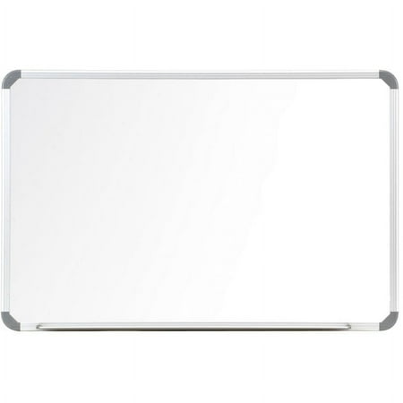 Ghent's Vinyl 36" x 48" Radial Edge Bulletin Board with Marker & Eraser in White