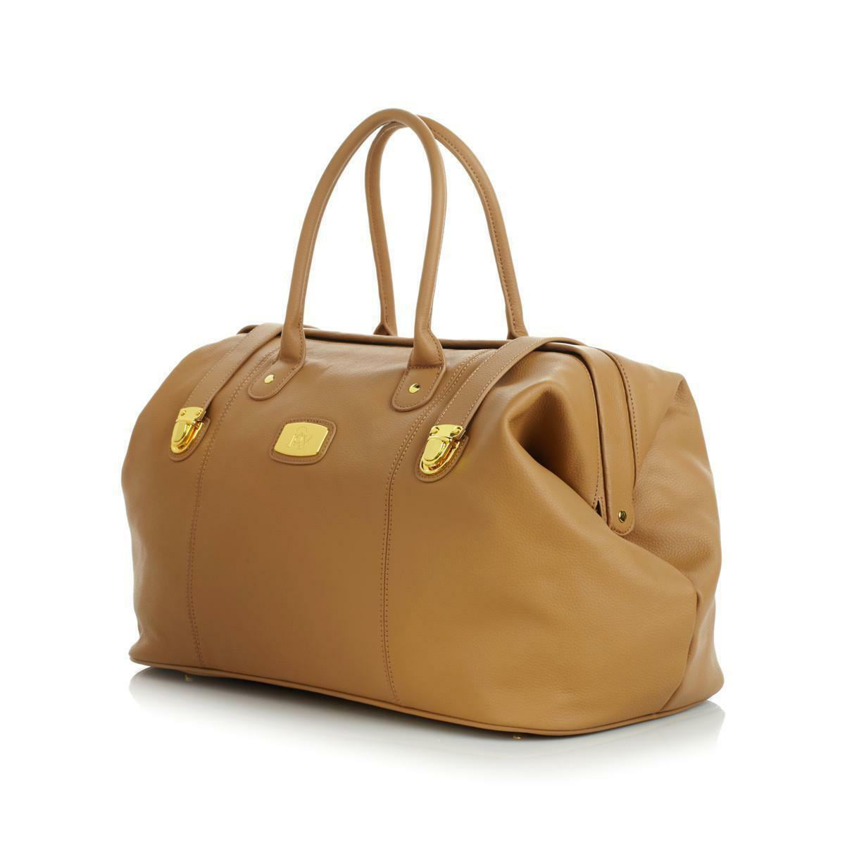 JOY Mangano Genuine Leather Designer Duffle Bag 19-1/2"L x 10"W x  13" H 