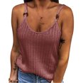 thumbnail image 4 of AWZXDE Cotton Tops for Women Fashion Solid Color Sleeveless Knitted Spaghetti Strap Cami Top, 4 of 6