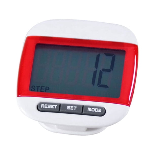 Eigraketly Podómetro digital para caminar con pantalla LCD Distancia para correr Calorías Accesorios para ejercicios físicos Accesorios para máquinas de ejercicios Rojo
